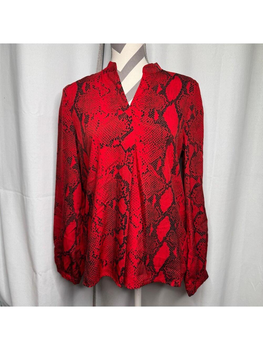 SHEIN Women's Blouse red snakeskin